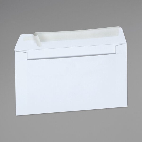 Universal UNV36000 #6 3/4 White 3 5/8" x 6 1/2" Side Seam Security Business Envelope with Peel Seal Adhesive Strip - 100/Box