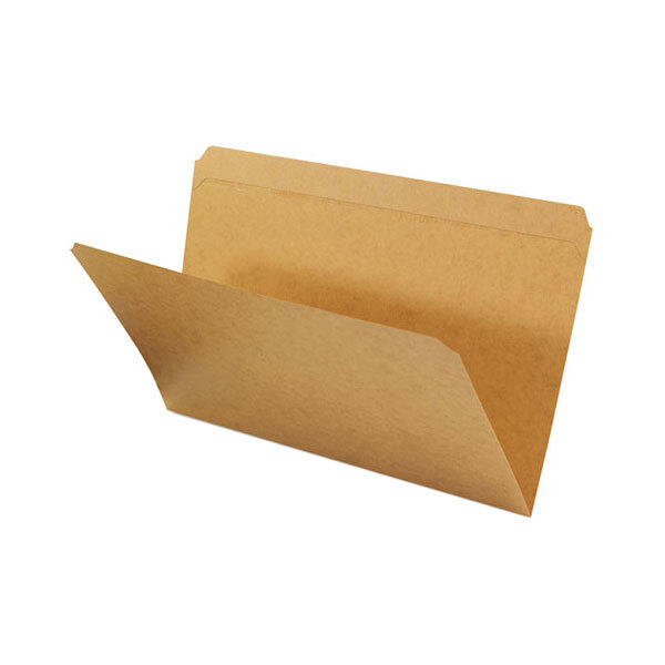 A Universal brown legal size file folder with 1/3 cut tabs.