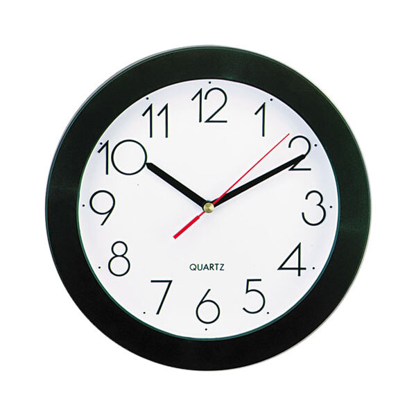 Universal 9 3/4" Black Wall Clock Shop staurantStore