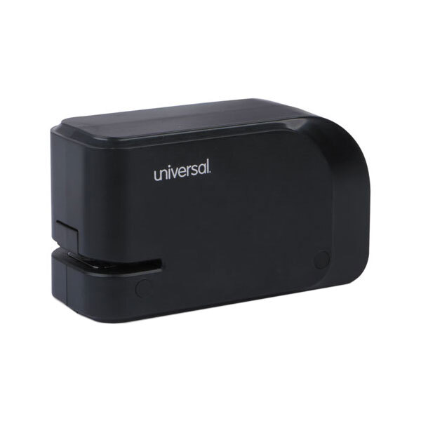 Universal UNV43120 20 Sheet Black Electric Half Strip Stapler with Staple Channel Release Button