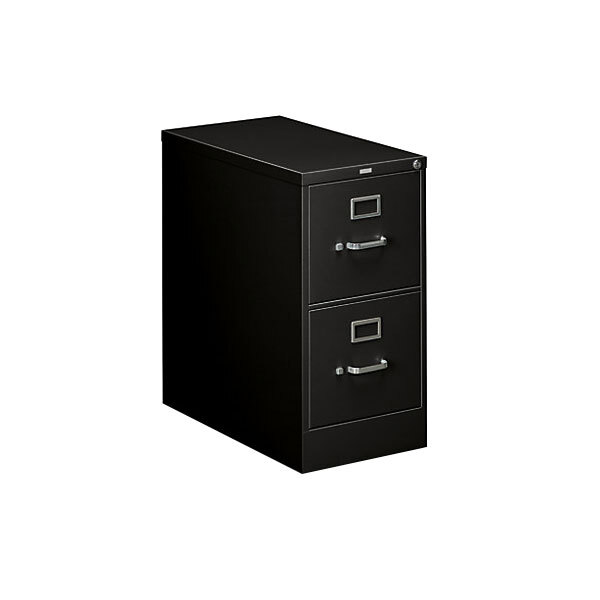 HON 312CPP 310 Series Black Full-Suspension Two-Drawer Filing Cabinet - 18 1/4" x 26 1/2" x 29"