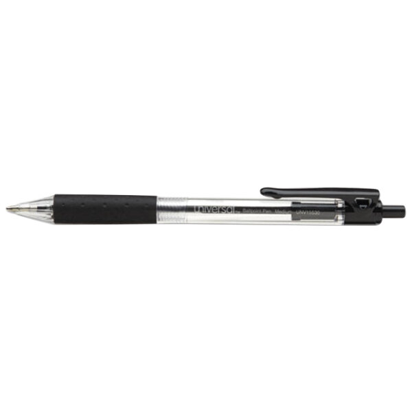 Universal UNV15530 Economy Black Ink with Clear Barrel 1mm Retractable