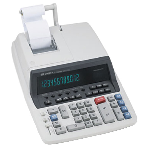 Sharp QS-2770H 12-Digit Black / Red Two-Color Printing Calculator - 4.8 Lines Per Second