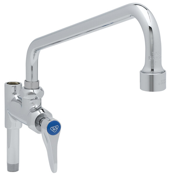 T&S Brass B-0156-05 Add-On Faucet - 12-Inch Nozzle With Lever Handle & 5-Inch Nipple, Food Service Replacement