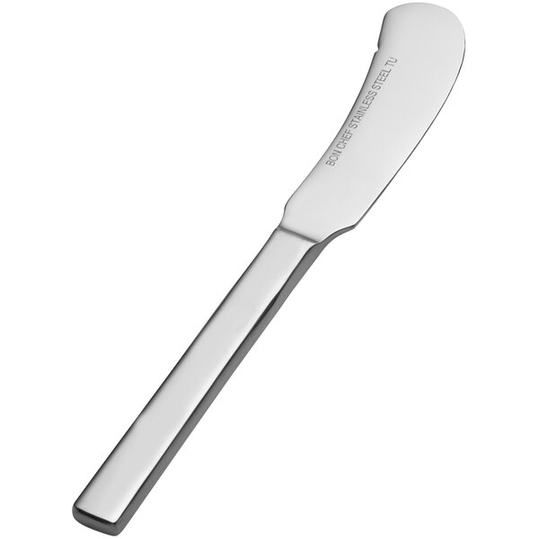 A Bon Chef stainless steel butter knife with a silver handle and blade.
