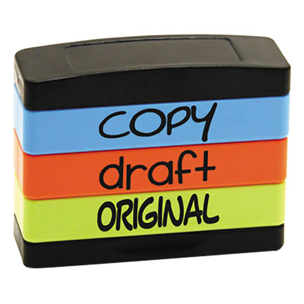 A close-up of a Stack Stamp with fluorescent ink.