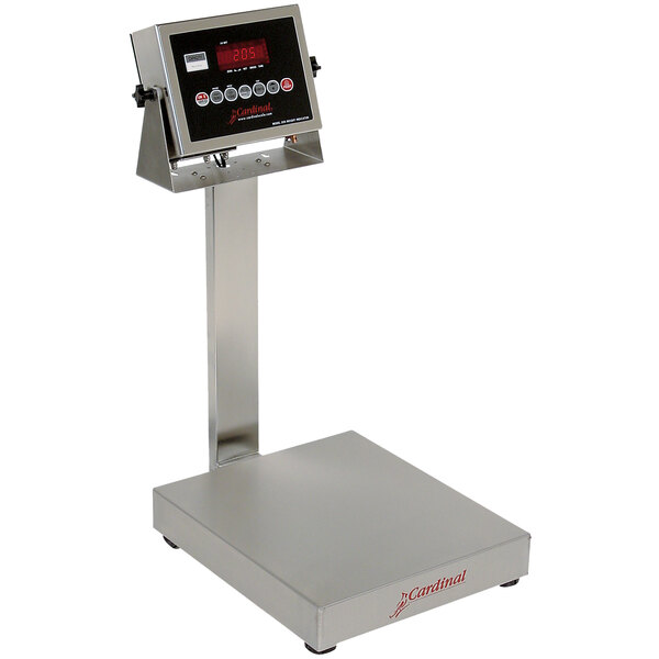 A Cardinal Detecto electronic bench scale with a tower display screen.