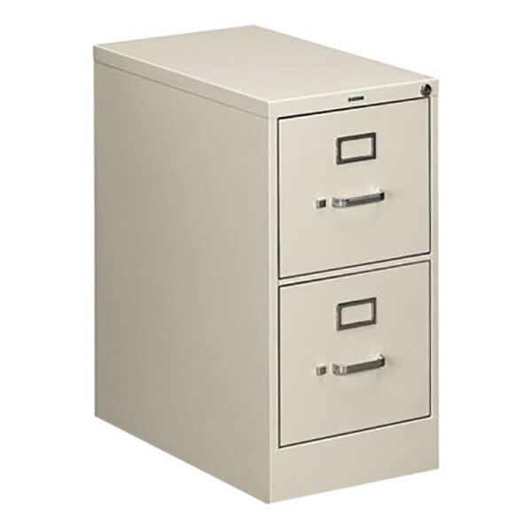 HON 512PQ 510 Series Light Gray Two-Drawer Full-Suspension Letter Filing Cabinet - 15" x 25" x 29"