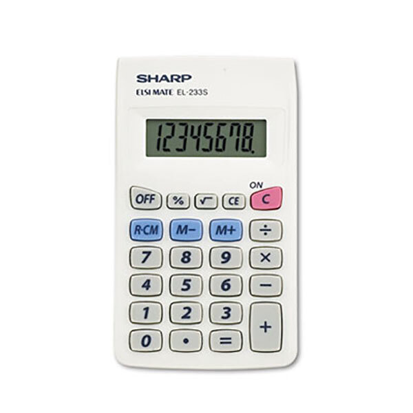 Sharp EL233SB 8-Digit LCD Battery Powered Pocket Calculator