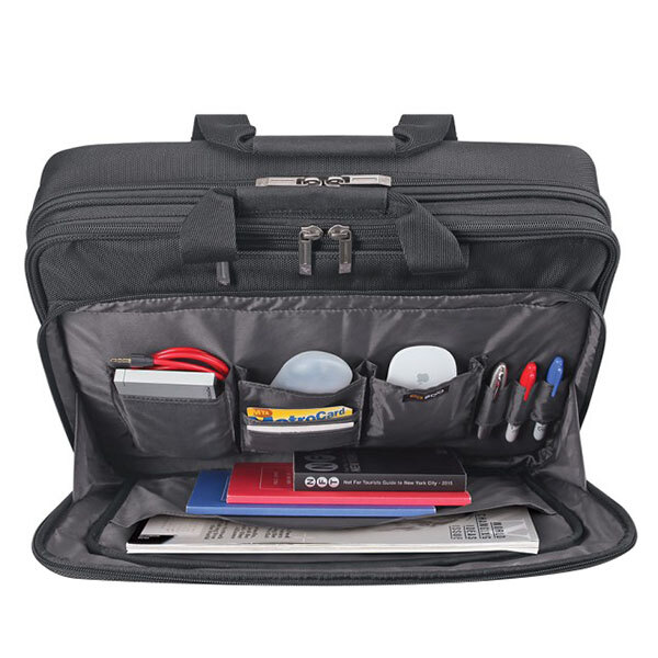 Solo CLA3144 Empire 17" x 5 1/2" x 13 3/4" Black Pro CheckFast Briefcase