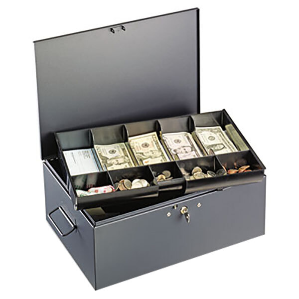 Steelmaster 221F15TGRA 15 1/4" x 11 1/8" x 6 1/8" Gray Extra Large Cash