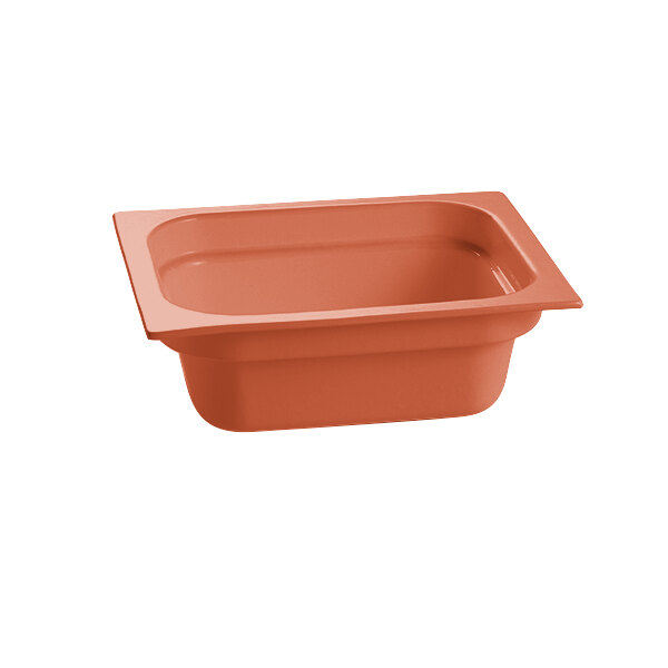 A copper Tablecraft display food pan on a white background.
