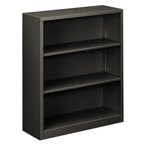 HON S42ABCS Charcoal 3 Shelf Metal Bookcase 34 1/2" x 12 5/8" x 41"