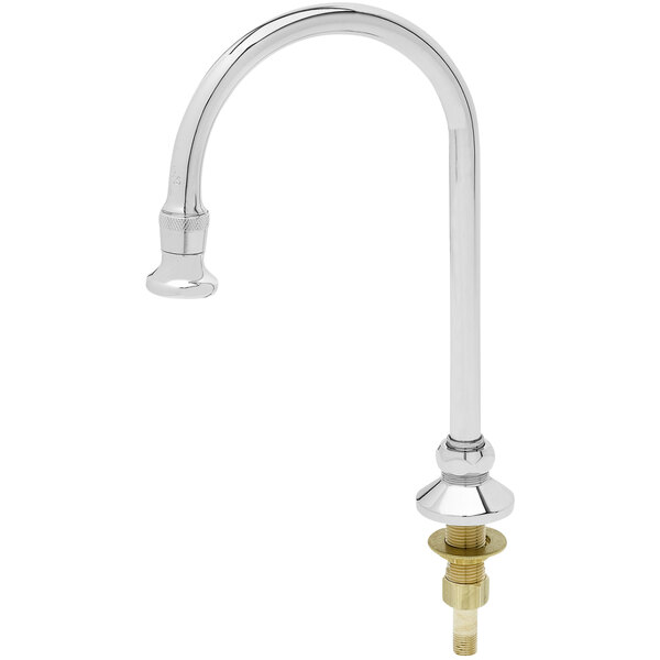 T&S B-0522 Deck Mounted Faucet with 5 9/16" Rigid Gooseneck Spout and 12.09 GPM Rosespray Outlet