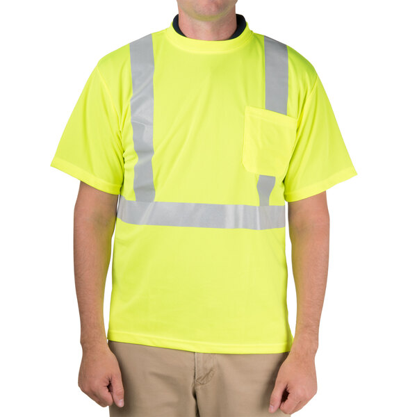 Cordova Lime Class 2 Mesh Short Sleeve High Visibility Safety Shirt with Reflective Tape