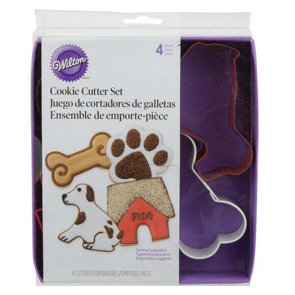 Wilton 4 Stampini Per Biscotti In Metallo A Tema Animali Domestici – Forme Di Cane, Osso, Orma E Cuccia, Per Cucina Creativa - 3