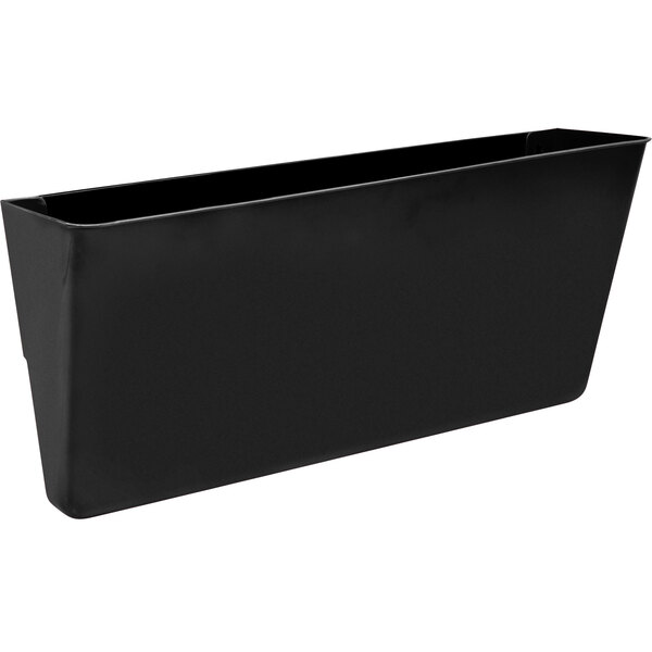 A black rectangular Storex wall file with a white background.