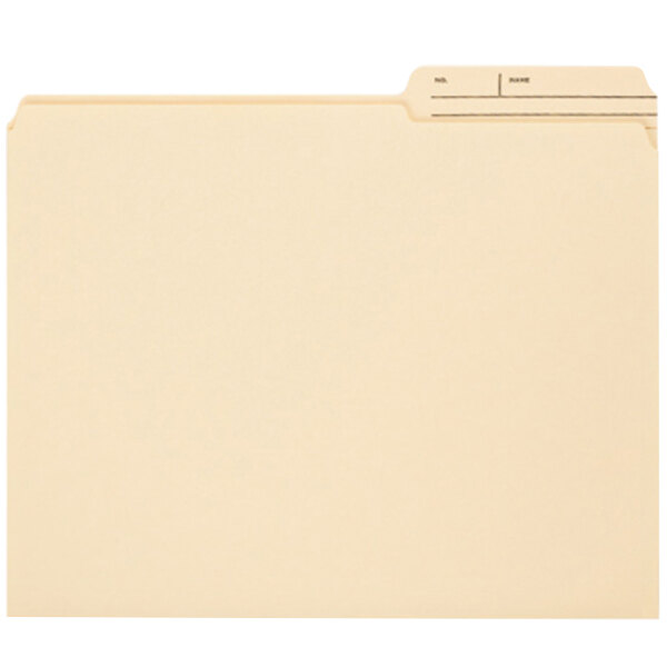 A Smead manila file folder with a label tab.