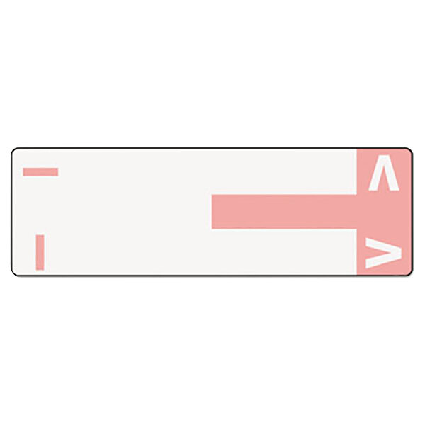 Smead 67160 1 3/16" x 3 5/8" Alpha-Z Color-Coded Pink I & V First Letter Name Filing Labels - 100/Pack