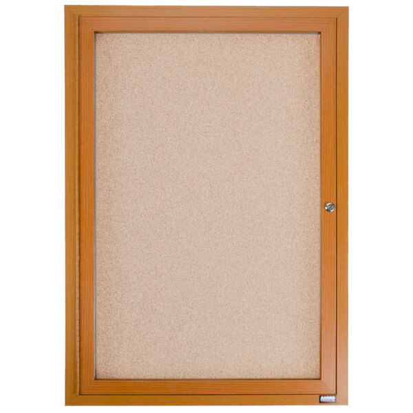 Aarco OBC3630R 36" x 30" Enclosed Indoor Hinged Locking 1 Door Bulletin