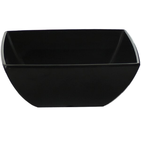 A black square Thunder Group melamine bowl.