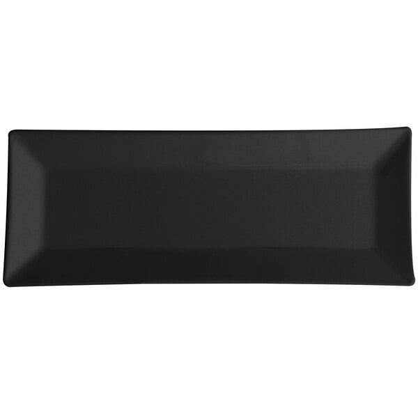 Thunder Group 29110BK Classic Black 10 1/4" x 4" Rectangular Melamine