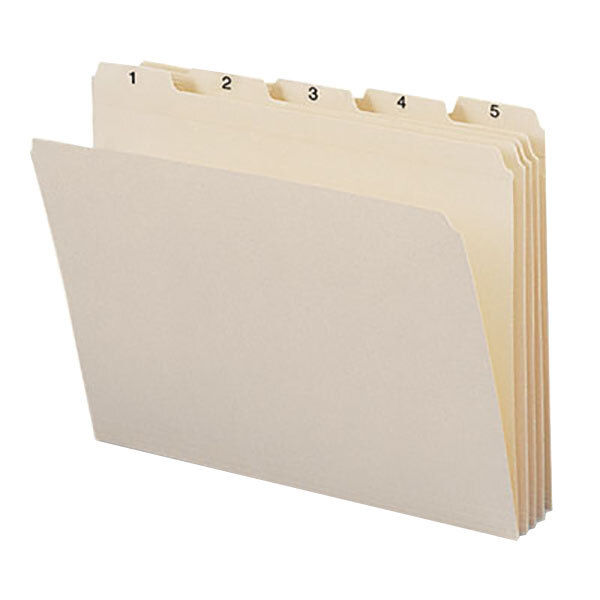 Smead 11769 Indexed Letter Size File Folder, 1-31 - Standard Height with 1/5 Cut Assorted Tab, Manila - 31/Set