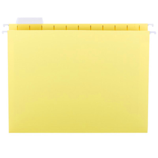 Smead 64069 Letter Size Hanging File Folder - 1/5 Cut Repositionable Poly Tab, Yellow - 25/Box