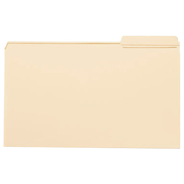 A Smead manila file folder with a reinforced right tab.