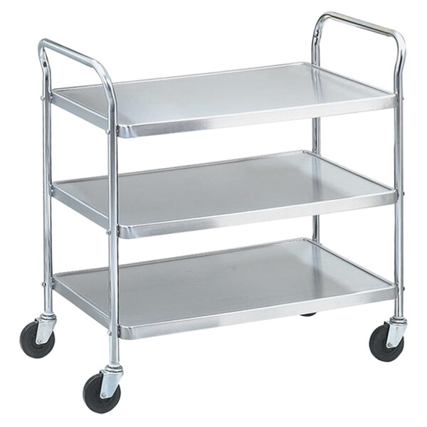 Vollrath 97105 Knocked Down Stainless Steel 3 Shelf Utility Cart - 24" x 16" x 36 1/2"