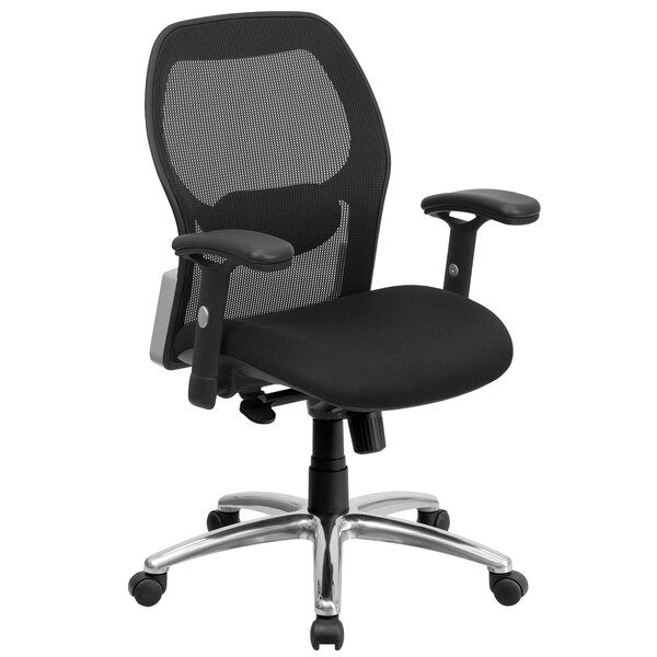 Flash Furniture LF-W42-GG Black Mid Back Super Mesh Executive Swivel Office Chair