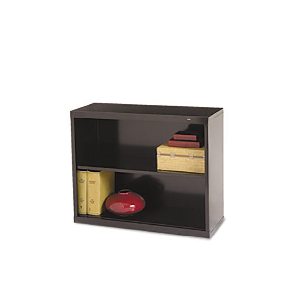 Tennsco B30BK Black 2 Shelf Metal Bookcase - 34 1/2" x 13 1/2" x 28"