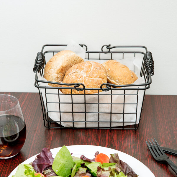 Choice Black Tabletop Market Basket 9" x 7" x 5"