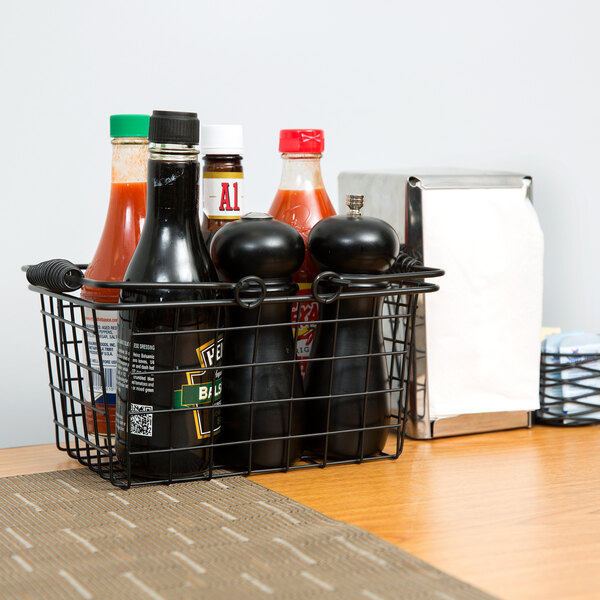 Choice Black Tabletop Market Basket 9" x 7" x 5"