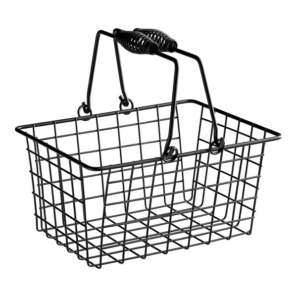 Choice Black Tabletop Market Basket 9" x 7" x 5"