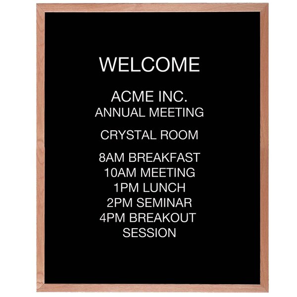 Aarco AOFD4836L 48" x 36" Black Felt Open Face Vertical Indoor Message