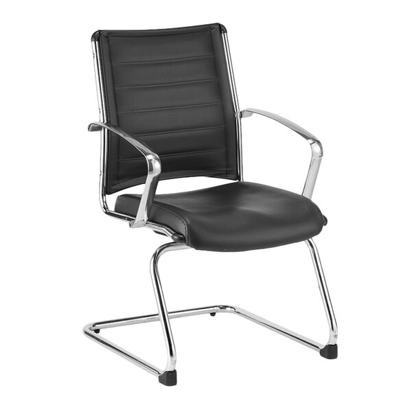 A Eurotech Europa black leather office chair with chrome legs.