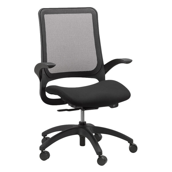 A Eurotech black mesh office chair.