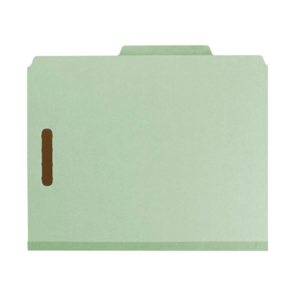 A green Smead heavy weight classification folder.
