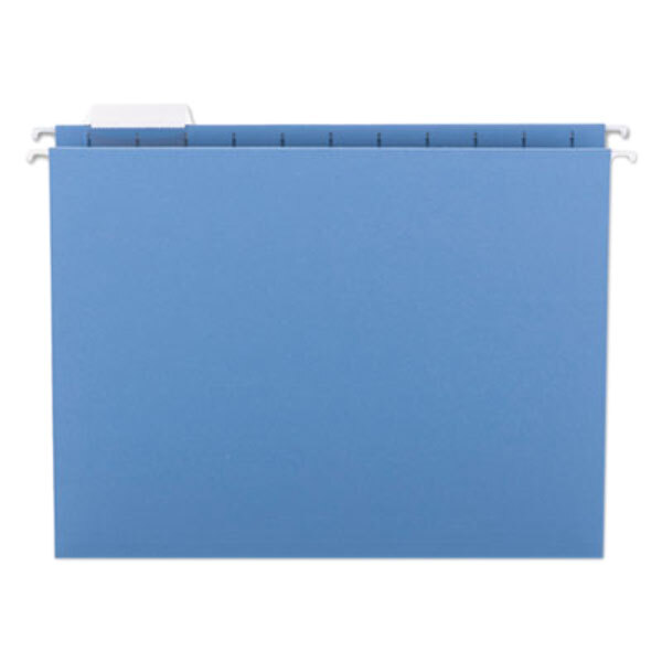 Smead 64060 Letter Size Hanging File Folder - 1/5 Cut Repositionable Poly Tab, Blue - 25/Box