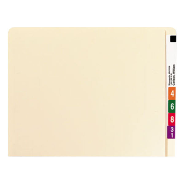 Smead 24250 Letter Size File Folder Standard Height with Extended Straight Cut End Tab, Manila