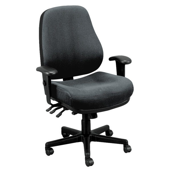 Eurotech 24/7-5801 24/7 Series Dove Charcoal Fabric Mid Back Swivel Office Chair