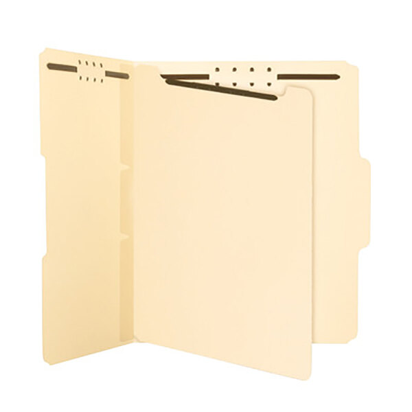 Smead 68025 8 1/2" x 11" Manila SelfAdhesive 2 Section Folder Divider