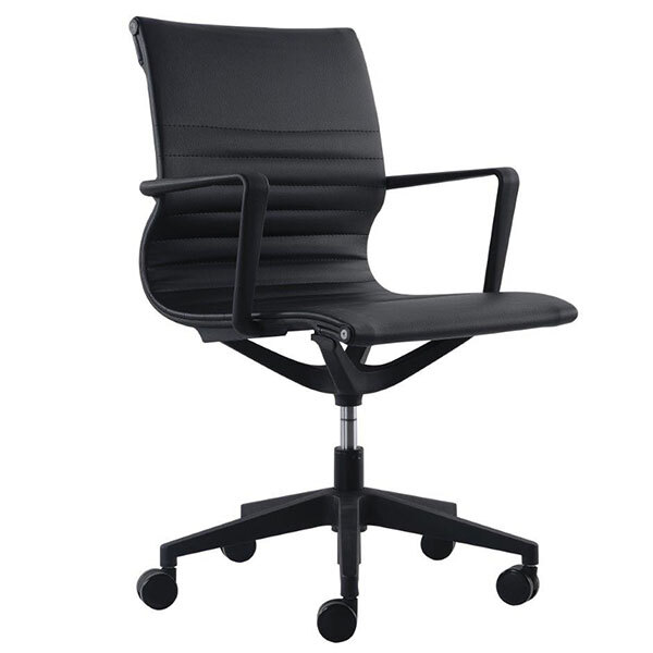 Eurotech VT032A Series Black Vinyl Mid Back Swivel Office Chair