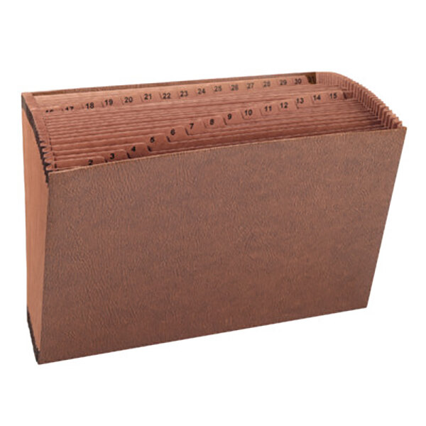 A brown Smead file folder with numbers on tabs.