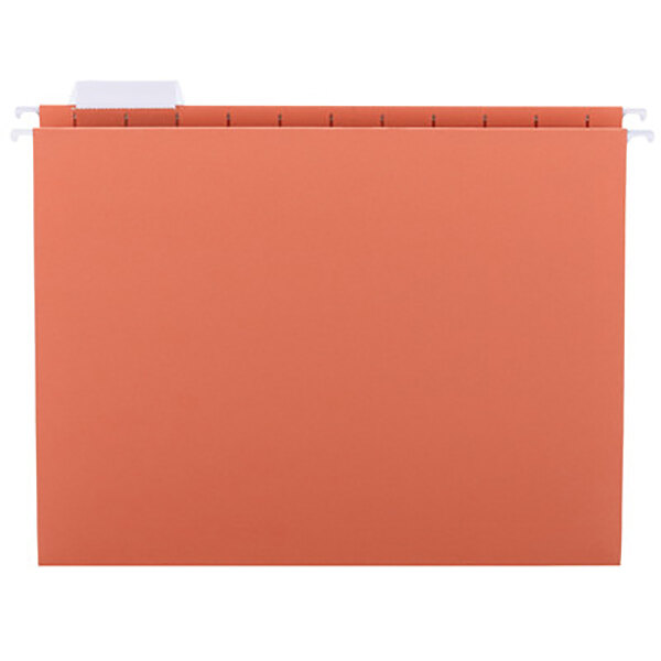 Smead 64065 Letter Size Hanging File Folder - 1/5 Cut Repositionable Poly Tab, Orange - 25/Box
