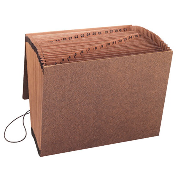 A brown Smead file folder with 1-31 numbers.
