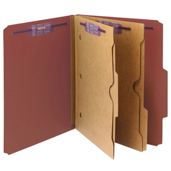 Smead 14079 SafeSHIELD Letter Size Classification Folder with 2 Pockets - 10/Box