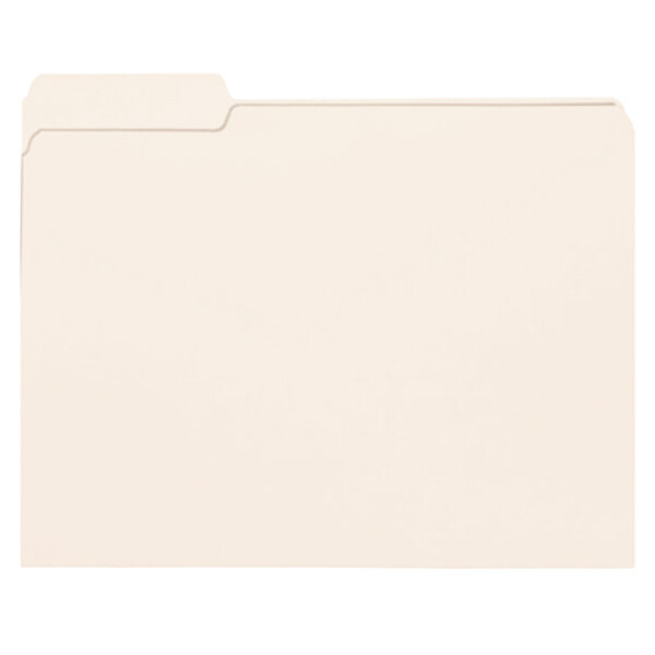 A white rectangular Smead file folder with a black 1/3 cut left tab.