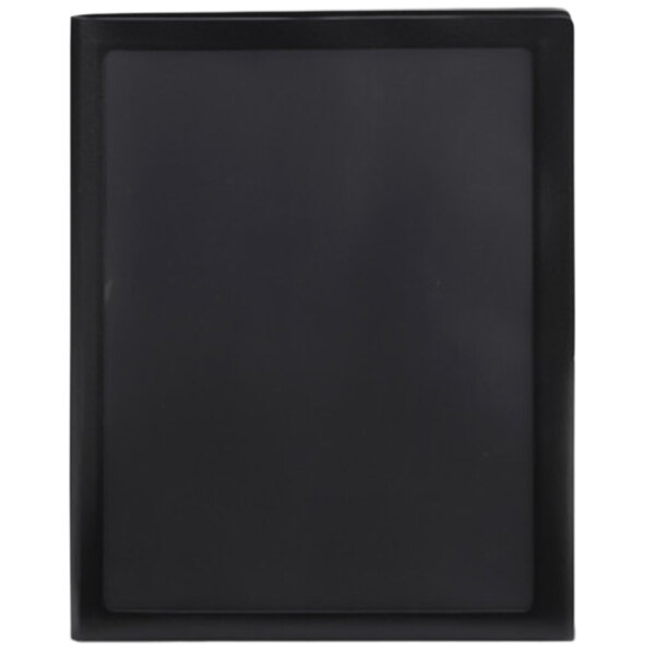 A black rectangular Smead poly pocket folder with a clear frame on a white background.